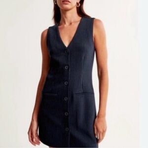 Abercrombie & Fitch Navy Pinstripe Mara Mini Dress